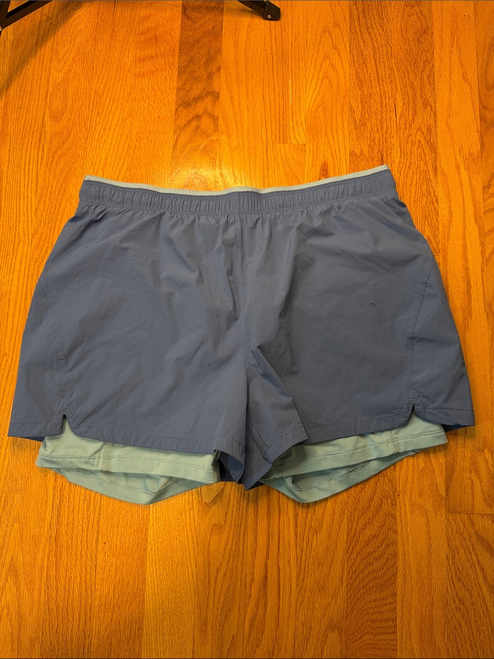 Eddie Bauer Two-Tone Blue Athletic Shorts with Mint Liner